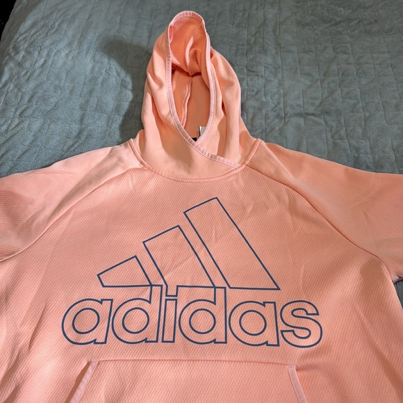 Adidas Hooded Sweatshirt, Hoodie, Pink, Blue, Pullover, Logo, Size L - Picture 4 of 10
